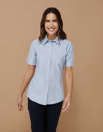 Henbury Ladies Short Sleeve Classic Oxford Shirt - thumbnail 1