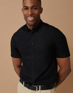 Henbury Mens Short Sleeve Modern Oxford Shirt - Slim Fit - thumbnail 2