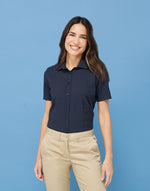 Henbury Ladies Wicking Anti-Bacterial Polyester Quick Dry Short Sleeve Shirt - thumbnail 2