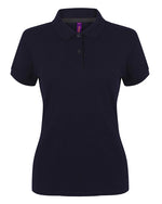 Henbury Ladies Microfine Cotton Pique Polo Shirt - thumbnail 2