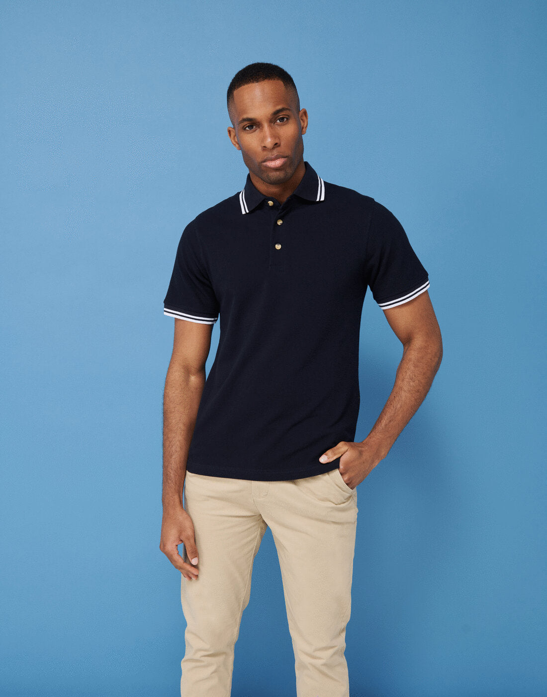 Henbury Double Tipped Pique Polo Shirt