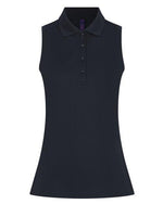 Henbury Ladies Sleeveless Polo Shirt - thumbnail 2