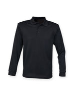 Henbury Coolplus Unisex Long Sleeve  Polo Shirt - thumbnail 2