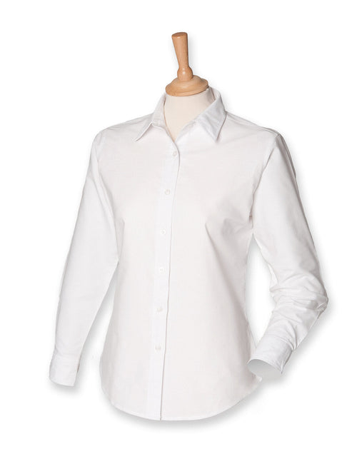 Henbury Ladies Long Sleeve Classic Oxford Shirt - [CLEARANCE]