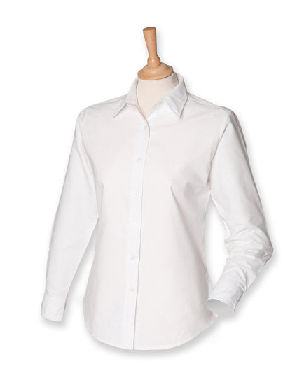 Henbury Ladies Long Sleeve Classic Oxford Shirt - [CLEARANCE]