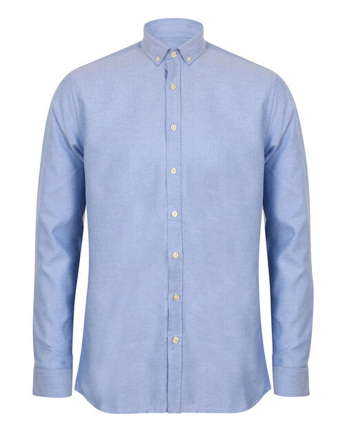 Henbury Mens Long Sleeve Modern Oxford Shirt - Regular Fit
