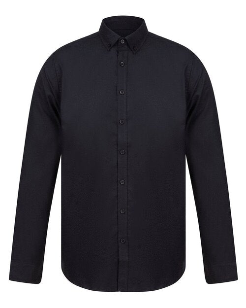 Henbury Mens Long Sleeve Modern Oxford Shirt - Slim Fit