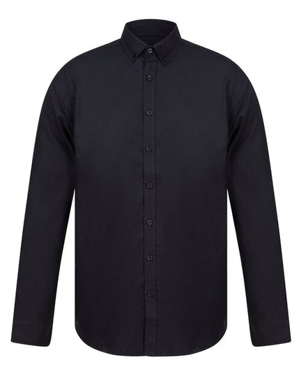 Henbury Mens Long Sleeve Modern Oxford Shirt - Slim Fit