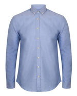 Henbury Mens Long Sleeve Modern Oxford Shirt - Slim Fit - thumbnail 2