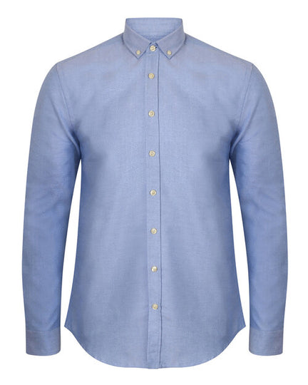 Henbury Mens Long Sleeve Modern Oxford Shirt - Slim Fit