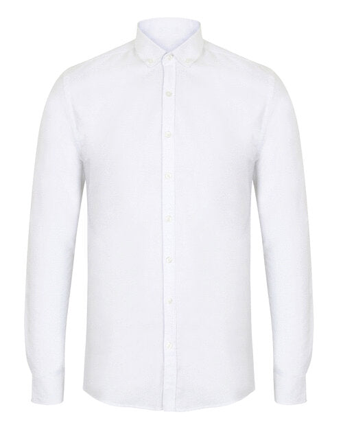 Henbury Mens Long Sleeve Modern Oxford Shirt - Slim Fit