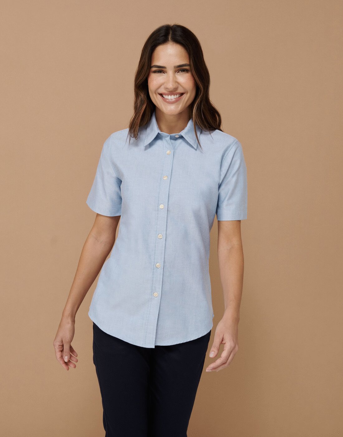 Henbury Ladies Short Sleeve Classic Oxford Shirt