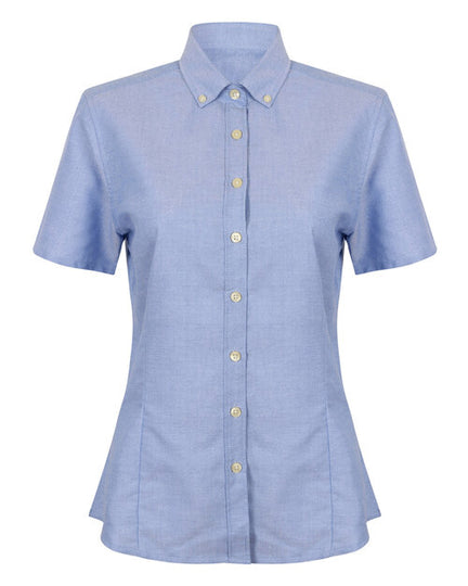 Henbury Ladies Modern Short Sleeve Regular Fit Oxford Shirt