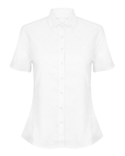 Henbury Ladies Modern Short Sleeve Regular Fit Oxford Shirt