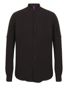 Henbury Mandarin Shirt With Roll Tab Sleeve