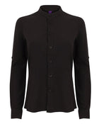 Henbury Ladies Mandarin Shirt With Roll Tab Sleeve