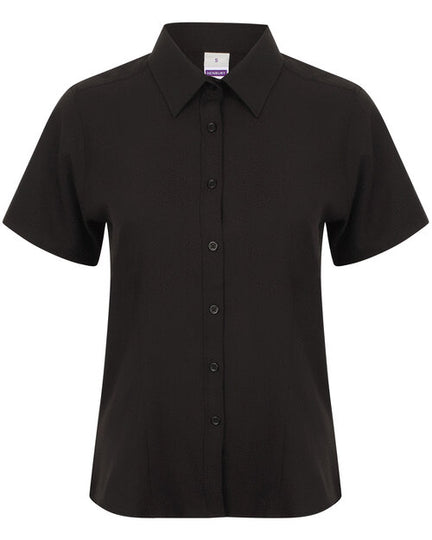 Henbury Ladies Wicking Anti-Bacterial Polyester Quick Dry Short Sleeve Shirt
