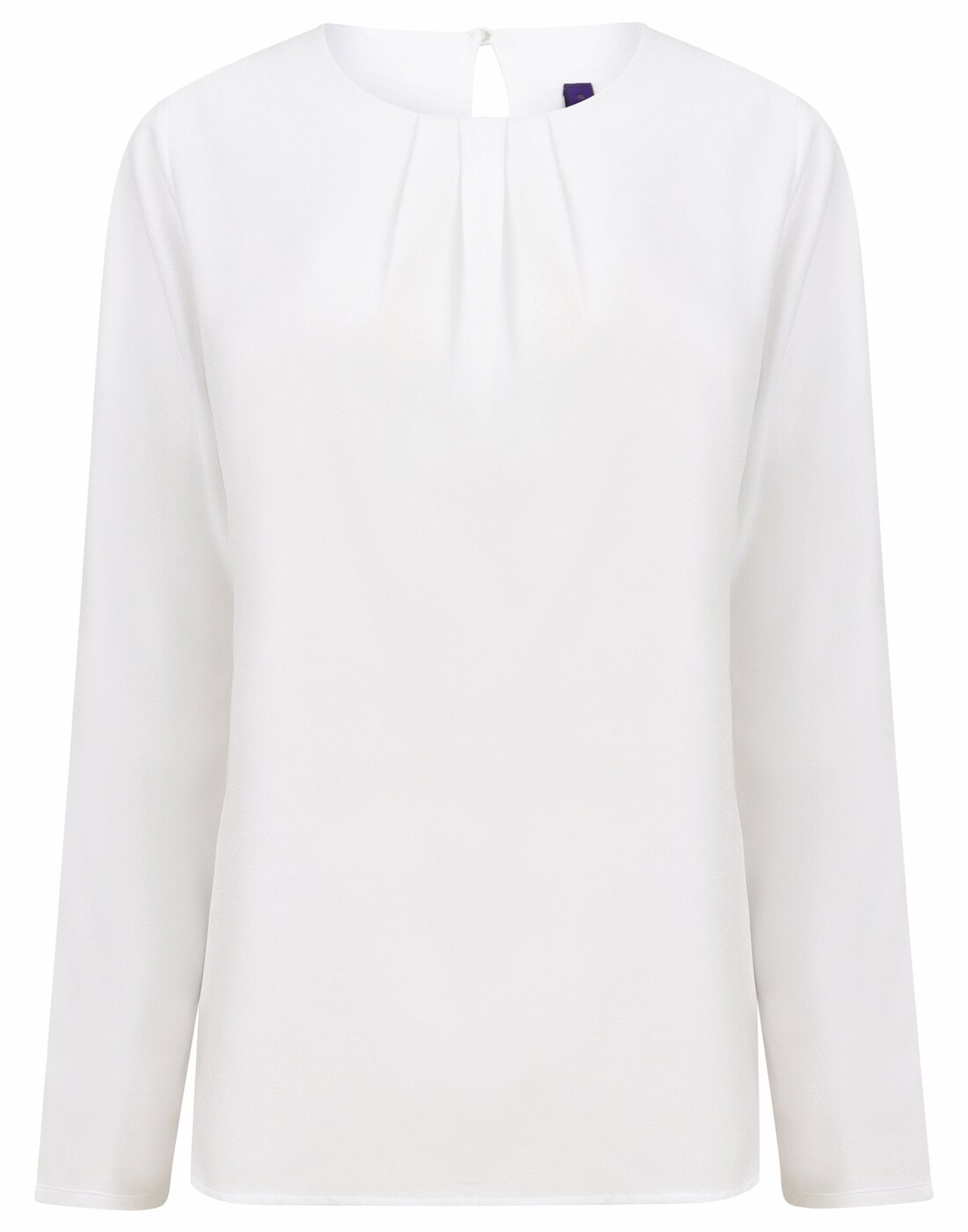 Henbury Ladies Pleat Front Long Sleeve Blouse - [CLEARANCE]