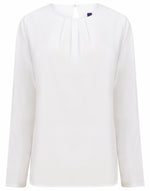 Henbury Ladies Pleat Front Long Sleeve Blouse - [CLEARANCE] - thumbnail 2