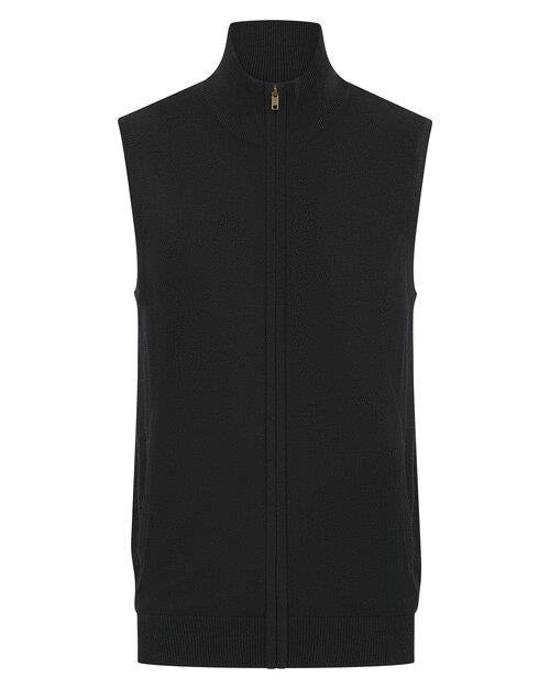 Henbury Mens Sleeveless Zip Jumper