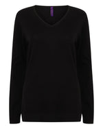 Henbury Ladies Lightweight V Neck Jumper - thumbnail 1