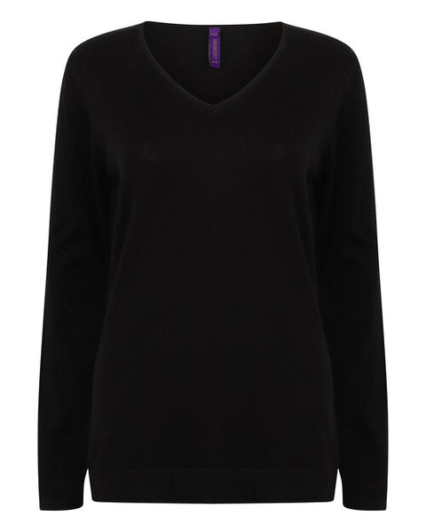 Henbury Ladies Lightweight V Neck Jumper