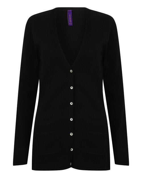 Henbury Ladies V Button Cardigan