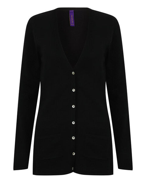 Henbury Ladies V Button Cardigan