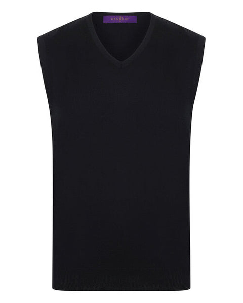 Henbury Lightweight Sleeveless V-Neck Jumper