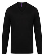 Henbury Cashmere Touch Acrylic V-Neck Jumper - thumbnail 2