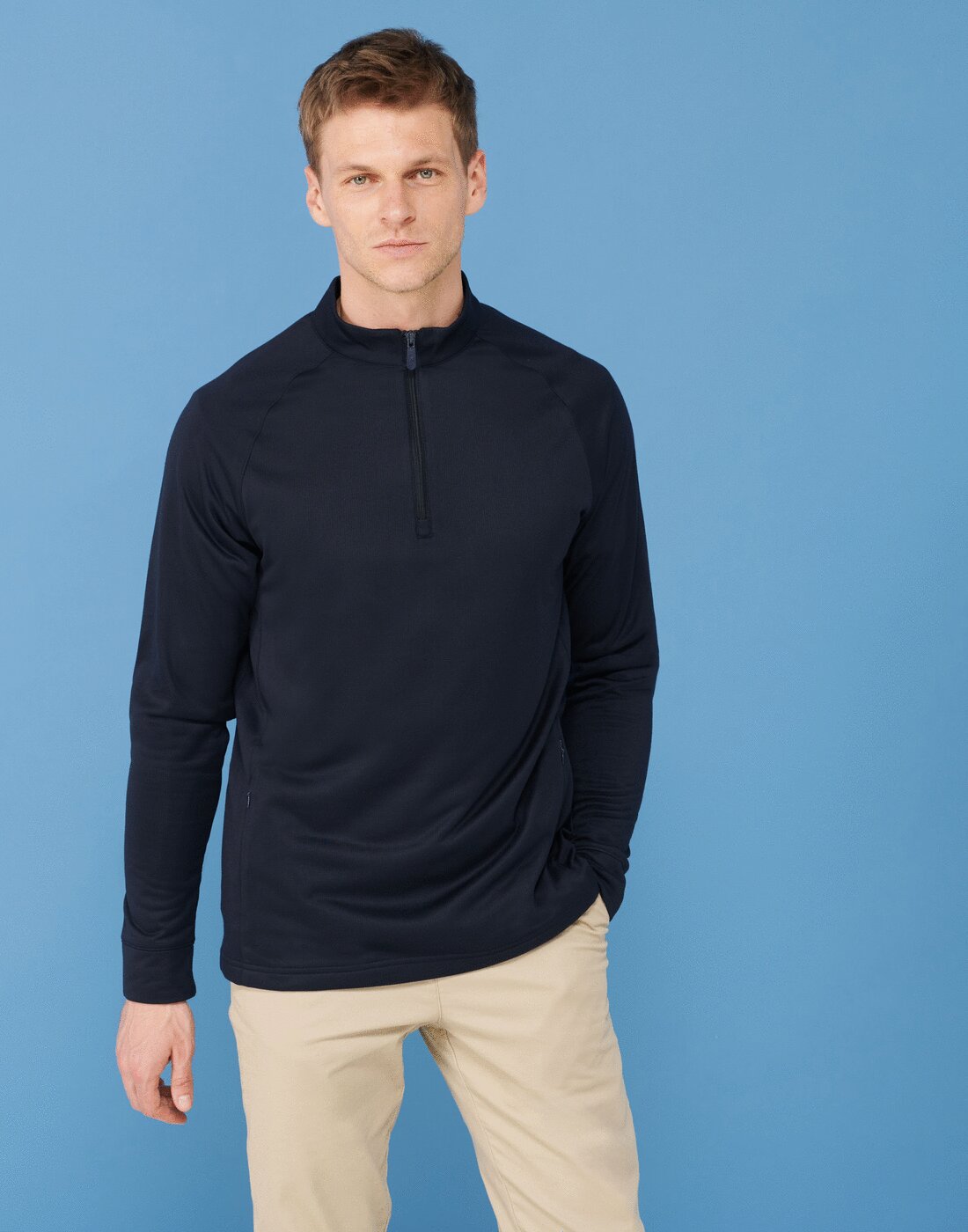 Henbury 1/4 Zip Top With Wicking Finish