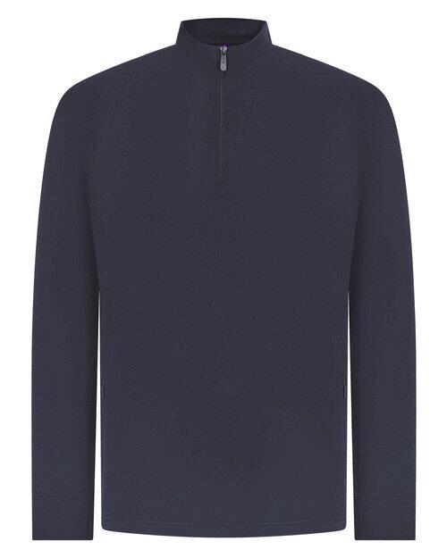 Henbury 1/4 Zip Top With Wicking Finish
