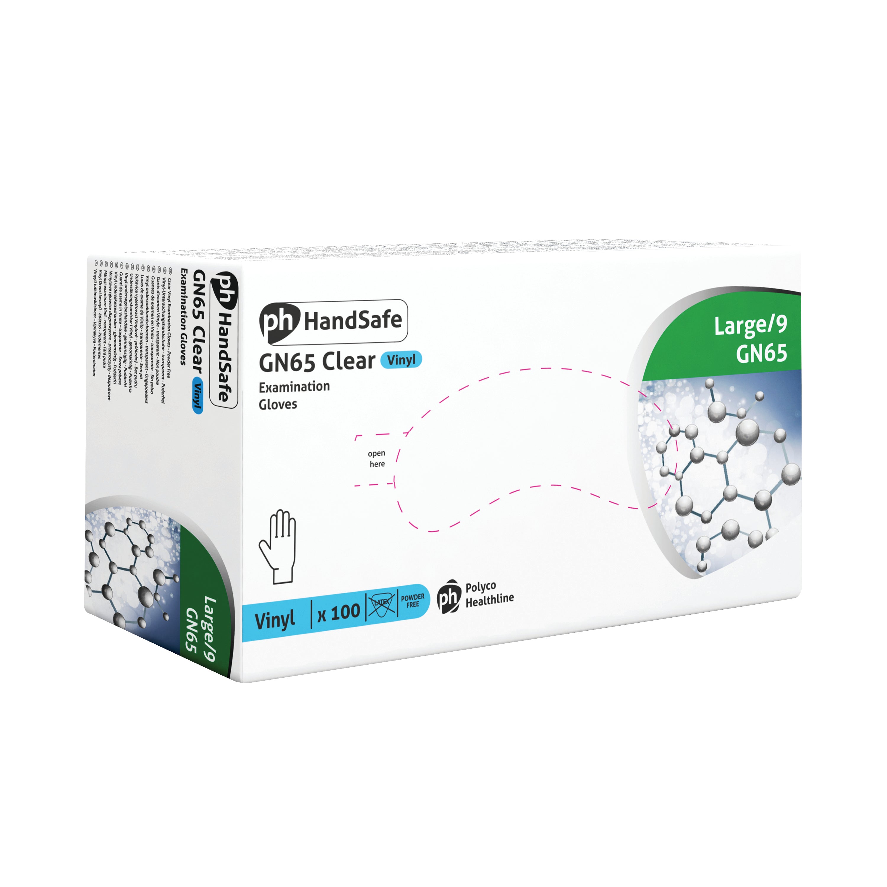 Handsafe Powder-Free Vinyl Gloves Large Clear – (Pack of 100)