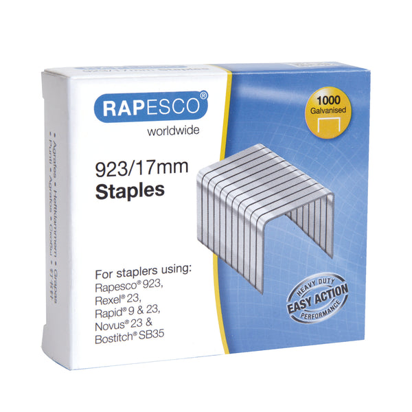 Rapesco 923/17mm Staples – (Pack of 1000)