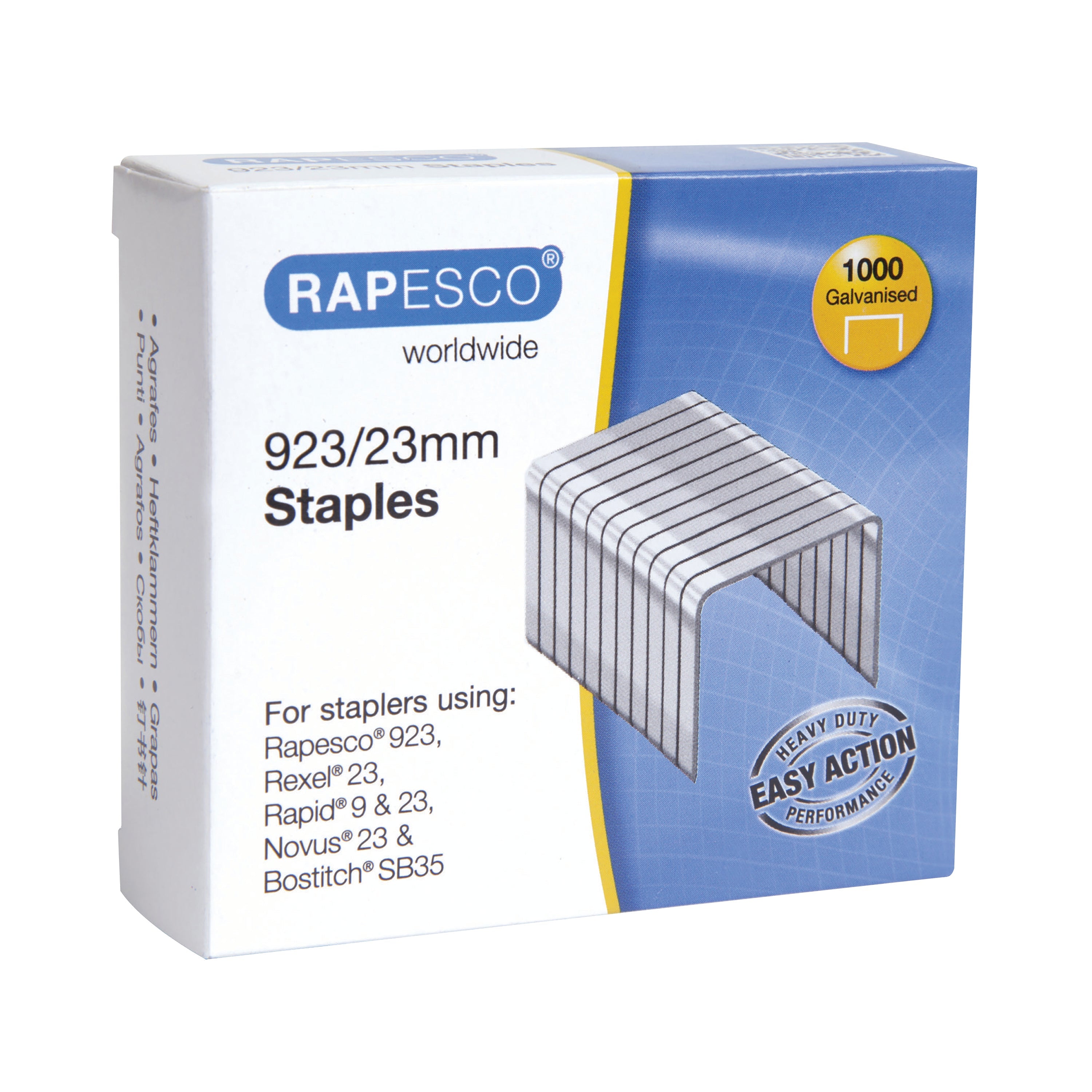 Rapesco 923/23mm Staples – (Pack of 1000)