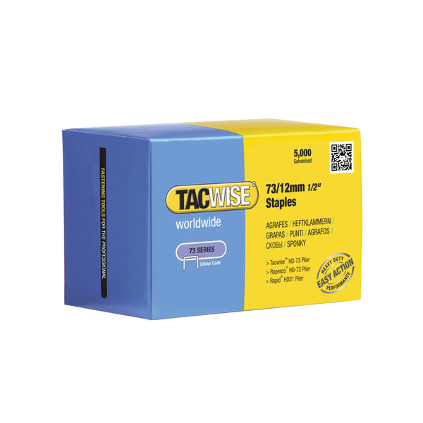 TACWISE Galvanised Chisel Point 73/12mm Staples – (Pack of 5000)