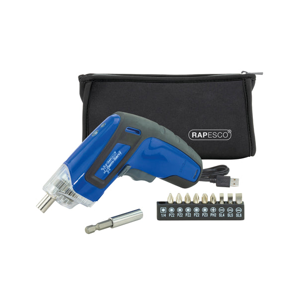 Rapesco Germ-savvy Antibacterial Cordless Screwdriver 3.6v Blue 1640