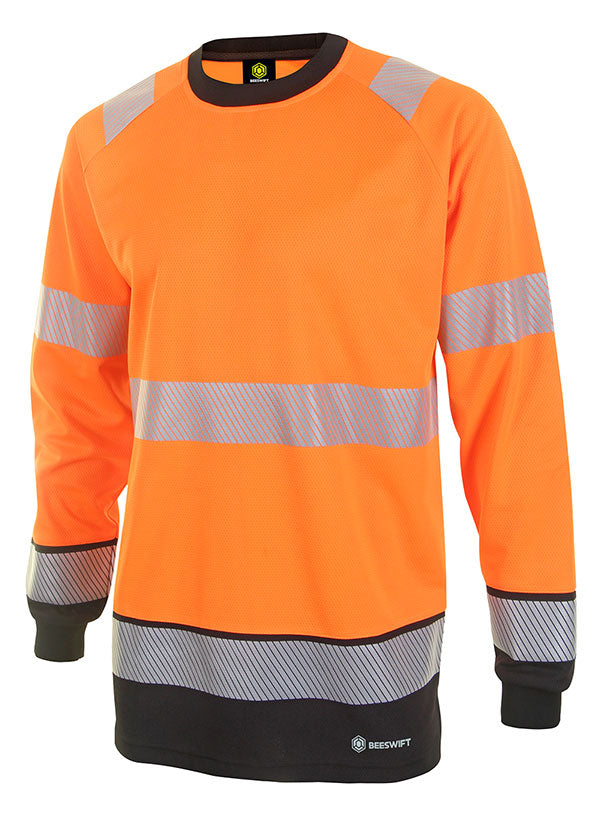 B-Seen Hi-Vis Two-Tone Long Sleeve T-Shirt