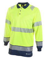 B-Seen Hi-vis Two Tone Long Sleeve Polo Shirt - thumbnail 1