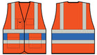 B-Seen Orange Executive Vest With Royal Blue Band
