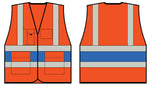 Beeswift CU Orange Executive Vest With Royal Blue Band 3XL - thumbnail 1
