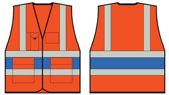 Beeswift CU Orange Executive Vest With Royal Blue Band 3XL
