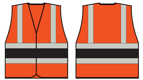 B-Seen Orange WCENG Vest With Black Band