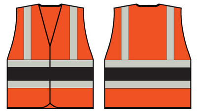 B-Seen Orange WCENG Vest With Black Band