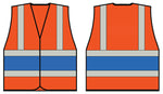 B-Seen Hv Vests & Jerkins Orange Wceng Vest With Royal Band 3XL - thumbnail 2