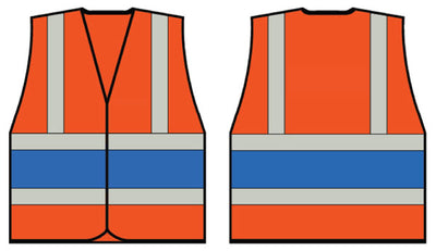 B-Seen Orange WCENG Vest With Royal Band