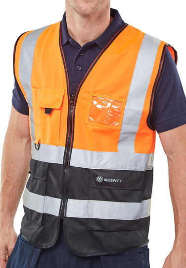 B-Seen Hi-Vis Two Tone Executive ID Vest (HVWCTT Range)
