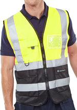 B-Seen Hi-Vis Two Tone Executive ID Vest (HVWCTT Range) - thumbnail 3