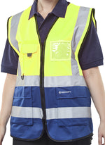 B-Seen Hi-Vis Two Tone Executive ID Vest (HVWCTT Range) - thumbnail 4