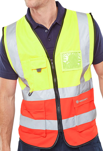 B-Seen Hi-Vis Two Tone Executive ID Vest (HVWCTT Range)